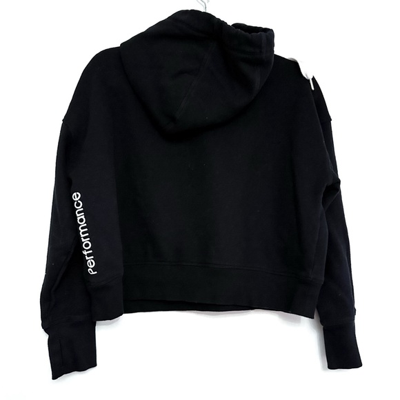 Calvin Klein Performance Black Cropped Hoodie Sweatshirt Pullover Size Medium - Picture 3 of 12